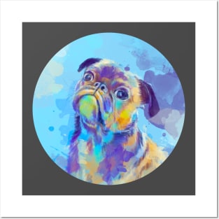 Sweet Pug - Dog Illustration Posters and Art